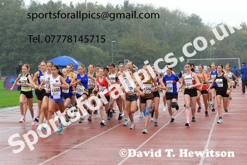 Girls Under-15s 2025 Northern Athletics Autumn Road Relays, Leigh, Lancashire. Photo: David T. Hewitson/Sports for All Pics